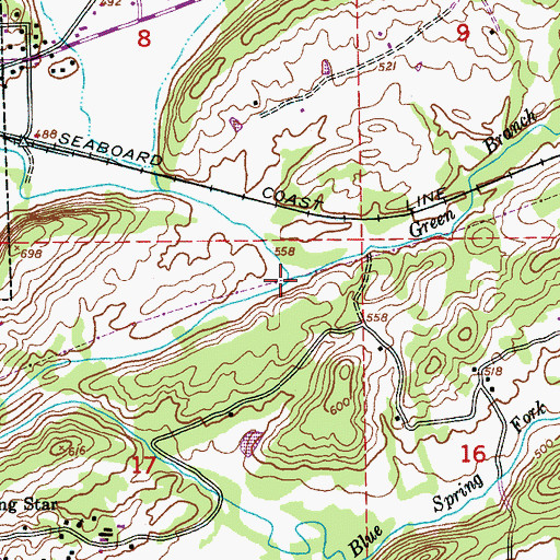 Topographic Map of Green Branch, AL