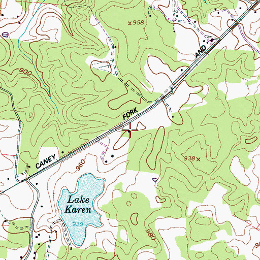 Topographic Map of Martins Chapel United Methodist Church, TN