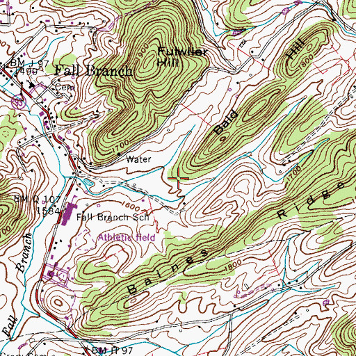 Topographic Map of District 7 (historical), TN