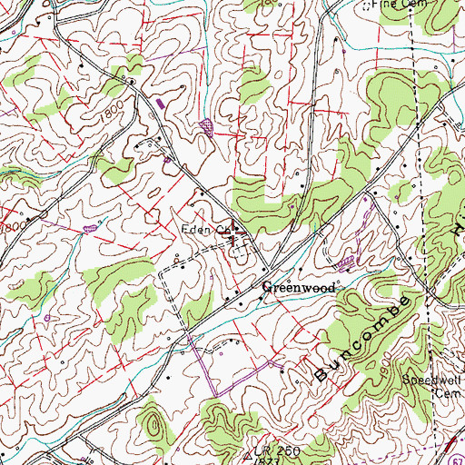 Topographic Map of Greenwood School (historical), TN