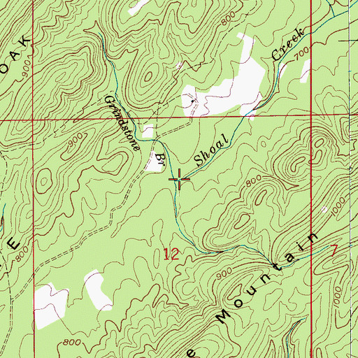 Topographic Map of Grindstone Branch, AL