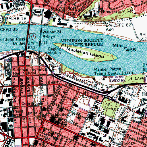 Topographic Map of Atlanuwa, TN