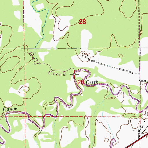 Topographic Map of Gulf Creek, AL