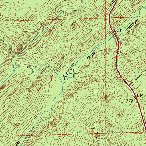 Topographic Map of Gulf Hollow, AL
