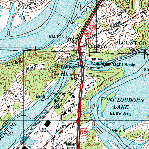 Topographic Map of Thomas Fort (historical), TN