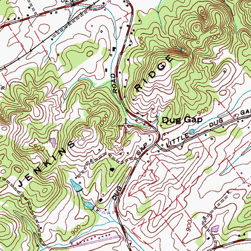 Topographic Map of Wells Fort (historical), TN
