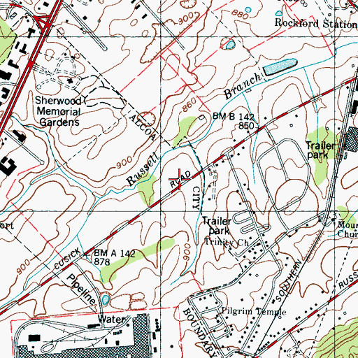 Topographic Map of Gillespys Fort (historical), TN