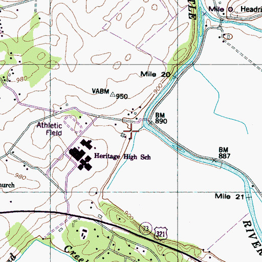 Topographic Map of Gambles Fort (historical), TN