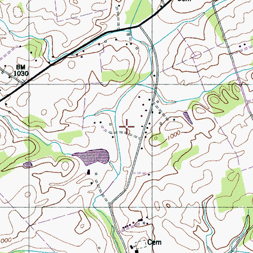 Topographic Map of McTeers Fort (historical), TN