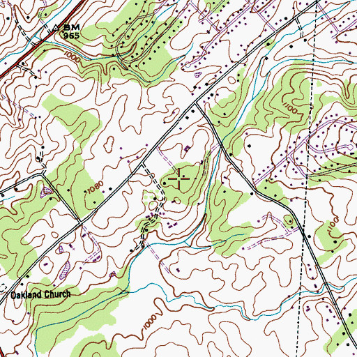 Topographic Map of Tedfords Fort (historical), TN