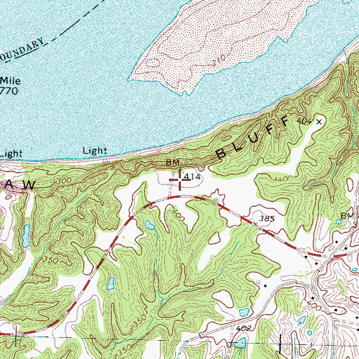 Topographic Map of Fort Randolph (historical), TN