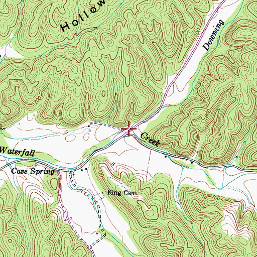 Topographic Map of Downing Hollow, TN