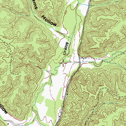 Topographic Map of Jeffery Hollow Branch, TN
