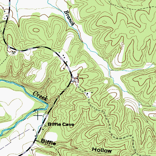 Topographic Map of Kellys Chapel Church, TN