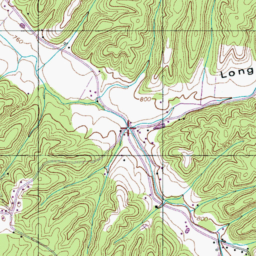 Topographic Map of Long Hollow Branch, TN