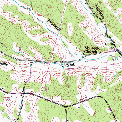 Topographic Map of Millrock School (historical), TN