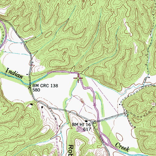 Topographic Map of Robinson Hollow Branch, TN