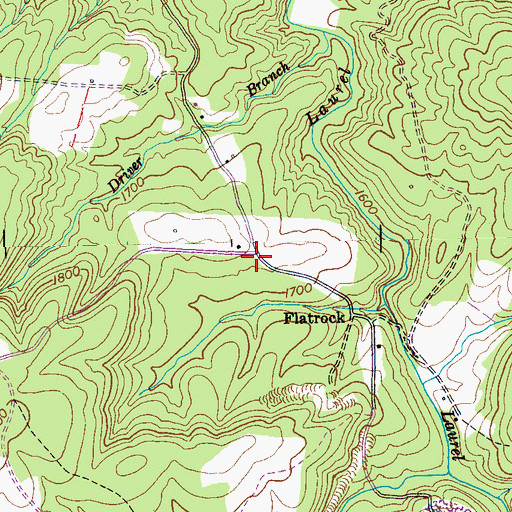 Topographic Map of Flatrock School (historical), TN