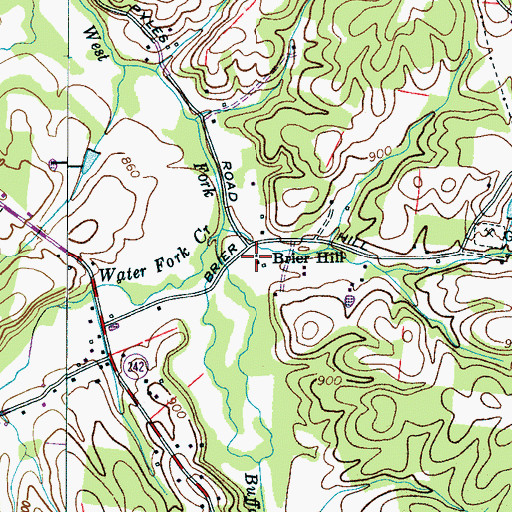 Topographic Map of Briar Hill School (historical), TN