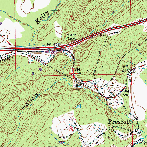 Topographic Map of Hale Hollow, AL
