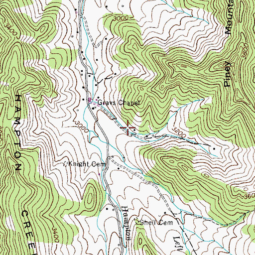 Topographic Map of Elm Hollow, TN
