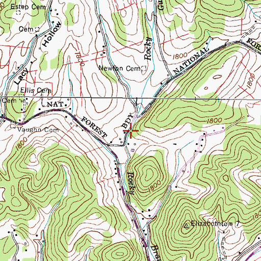 Topographic Map of Minton Hollow, TN