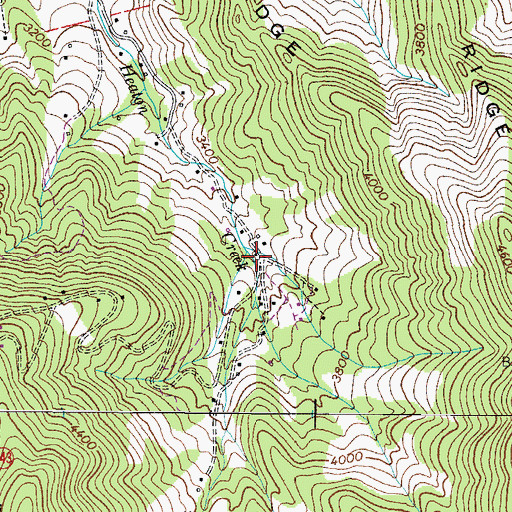 Topographic Map of Squawberry, TN