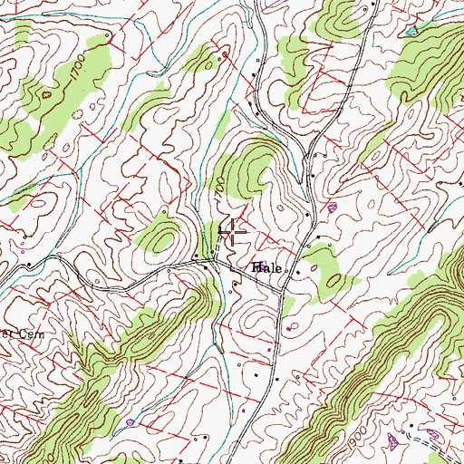 Topographic Map of Hale School (historical), TN