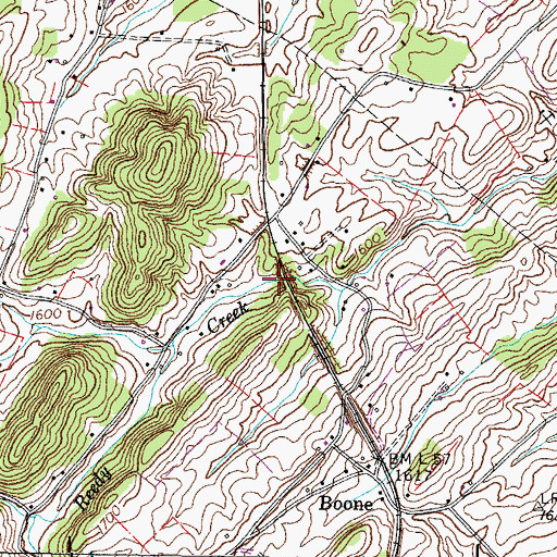Topographic Map of Maupin Hollow, TN