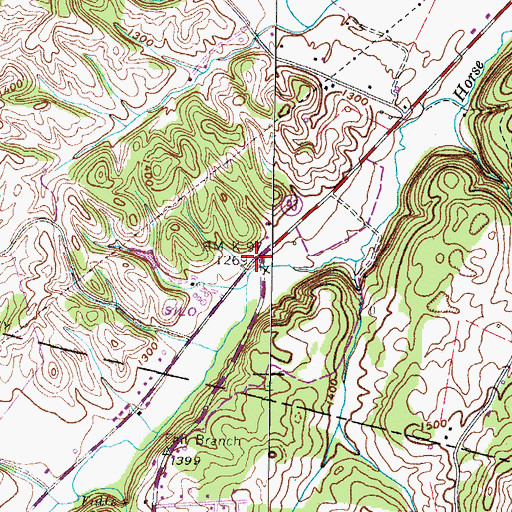 Topographic Map of Horse Creek, TN