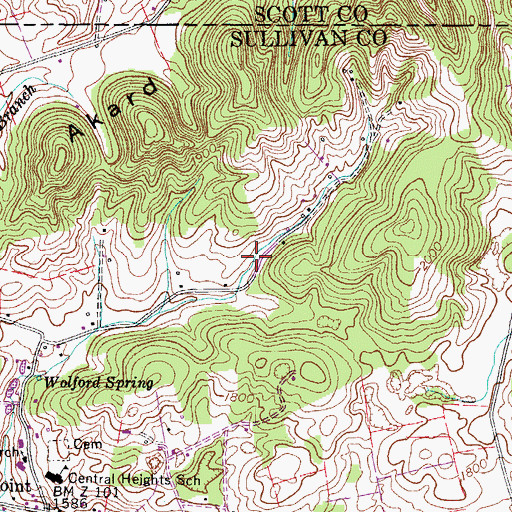 Topographic Map of Rodefer Hollow, TN
