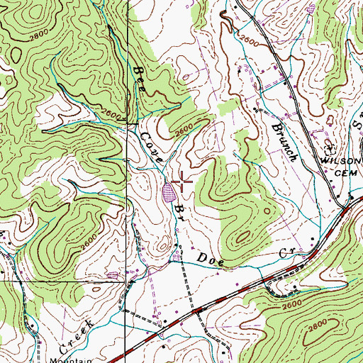 Topographic Map of Sweet Hollow, TN