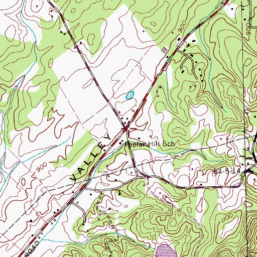 Topographic Map of Poplar Hill, TN