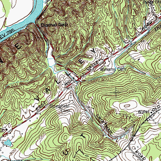 Topographic Map of Dad Mill (historical), TN