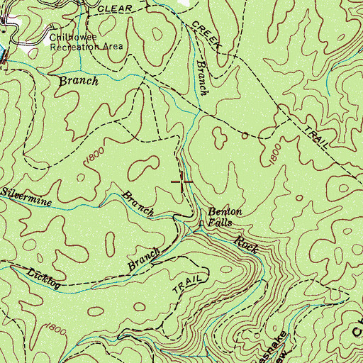 Topographic Map of Benton Falls Trail, TN