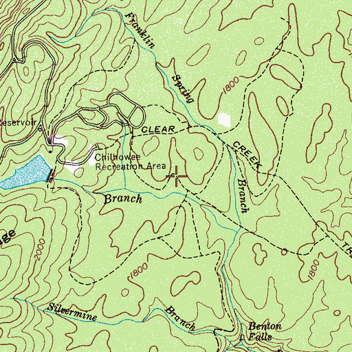 Topographic Map of Big Pine Trail, TN