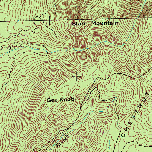 Topographic Map of Fishermans Trail, TN