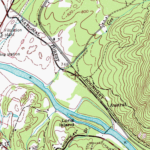 Topographic Map of Lost Corral Recreation Area, TN