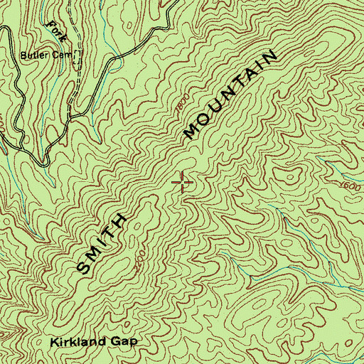 Topographic Map of Smith Mountain Trail, TN