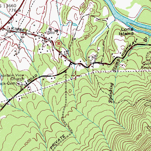 Topographic Map of Spanking Stump Trail, TN