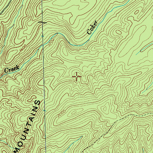 Topographic Map of Unicoi Mountain Trail, TN