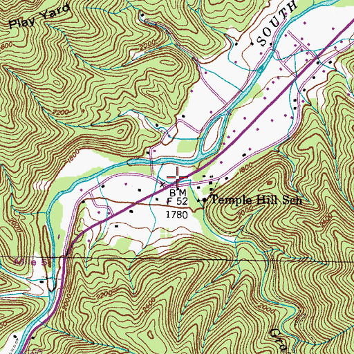 Topographic Map of Temple Hill, TN