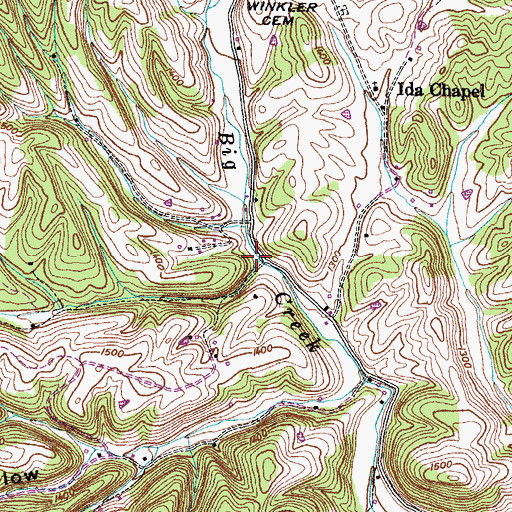 Topographic Map of Barnard Hollow, TN