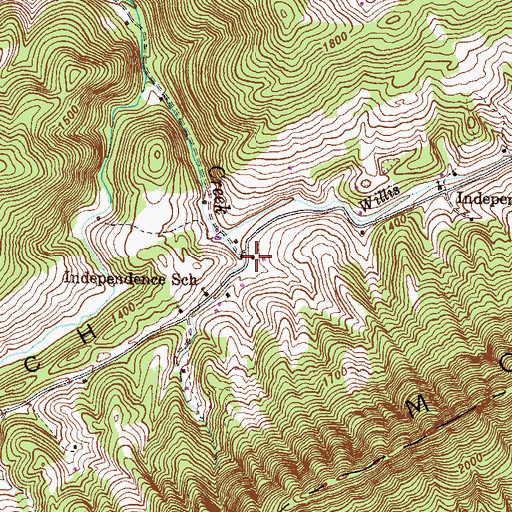 Topographic Map of Independence, TN