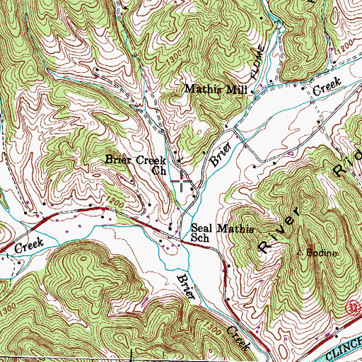 Topographic Map of Mabe Hollow, TN