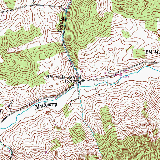 Topographic Map of Parkey Hollow, TN