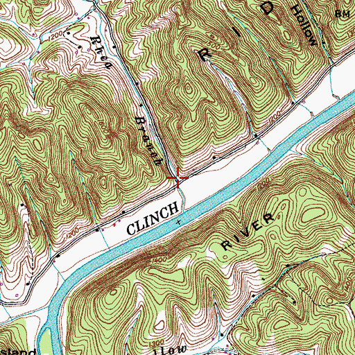 Topographic Map of Rhea Hollow, TN