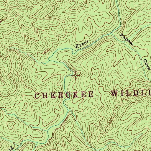Topographic Map of Bald River Trail, TN