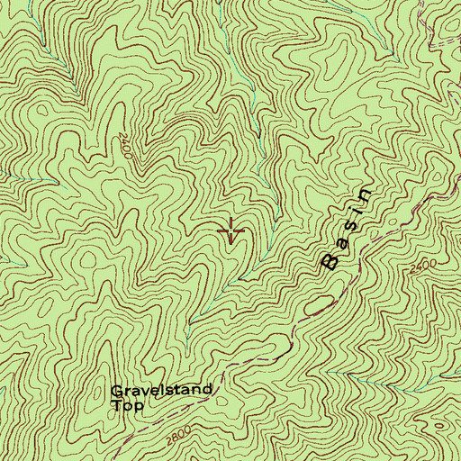 Topographic Map of Basin Gap Trail, TN