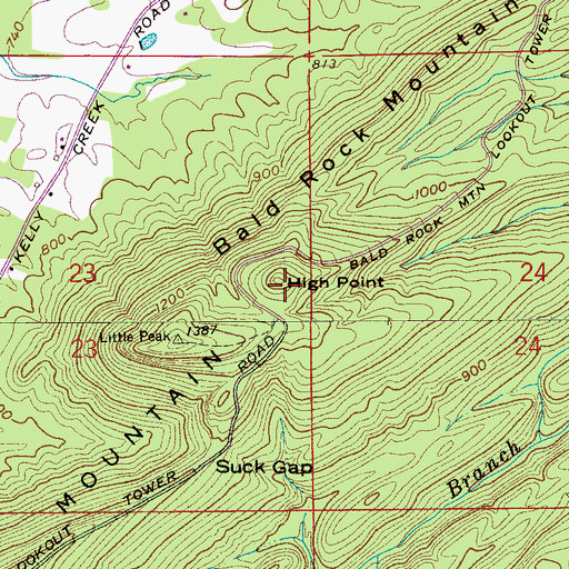 Topographic Map of High Point, AL